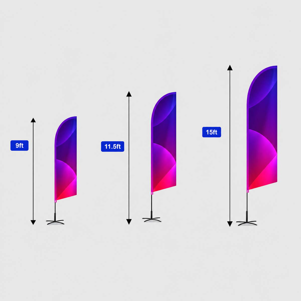 Angled Feather Flag with Uni-Fit Pole