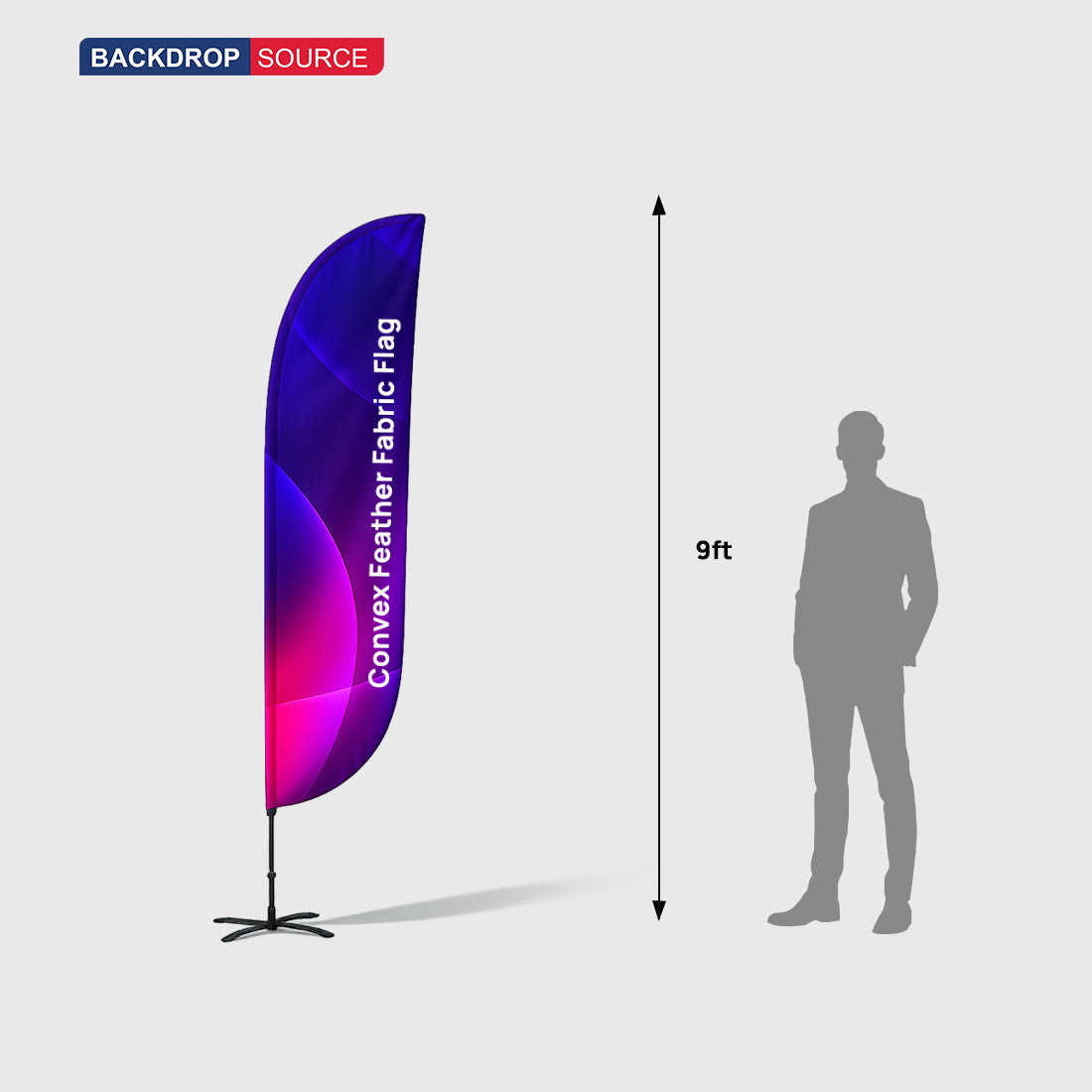 Drapeau à plumes convexe 