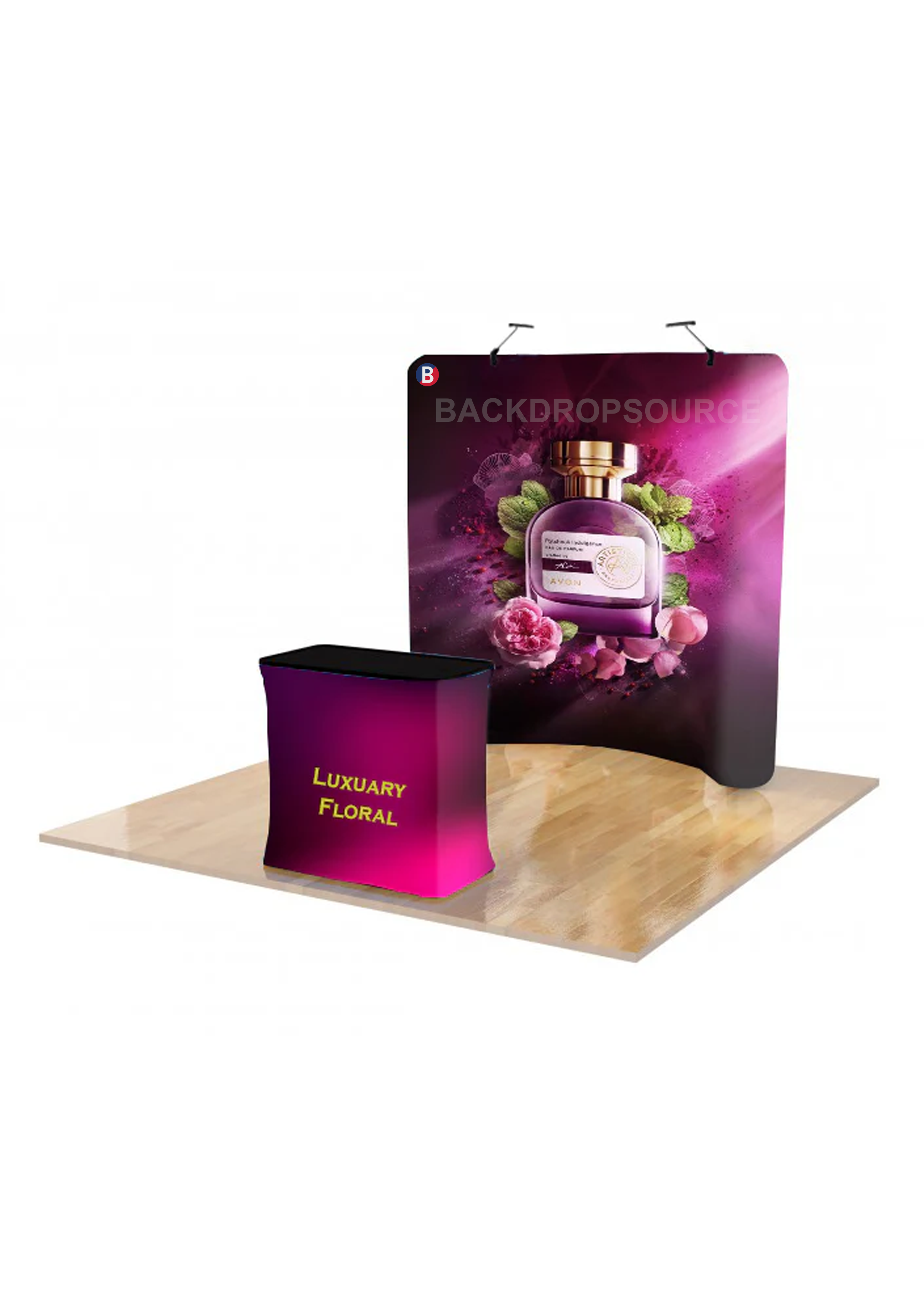 10ft x 10ft Curved Exhibit Pro 3-in-1 Display Kit with Illume Lights
