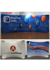 Curved Tension Fabric Media Wall Backdrop