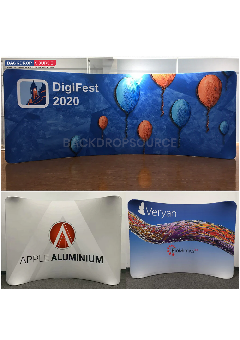 Curved Tension Fabric Portable Media Wall