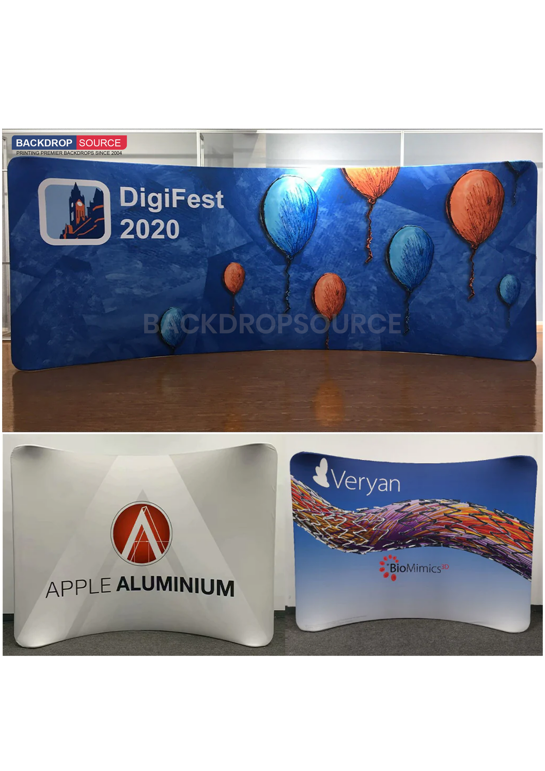 Curved Tension Fabric Portable Media Wall