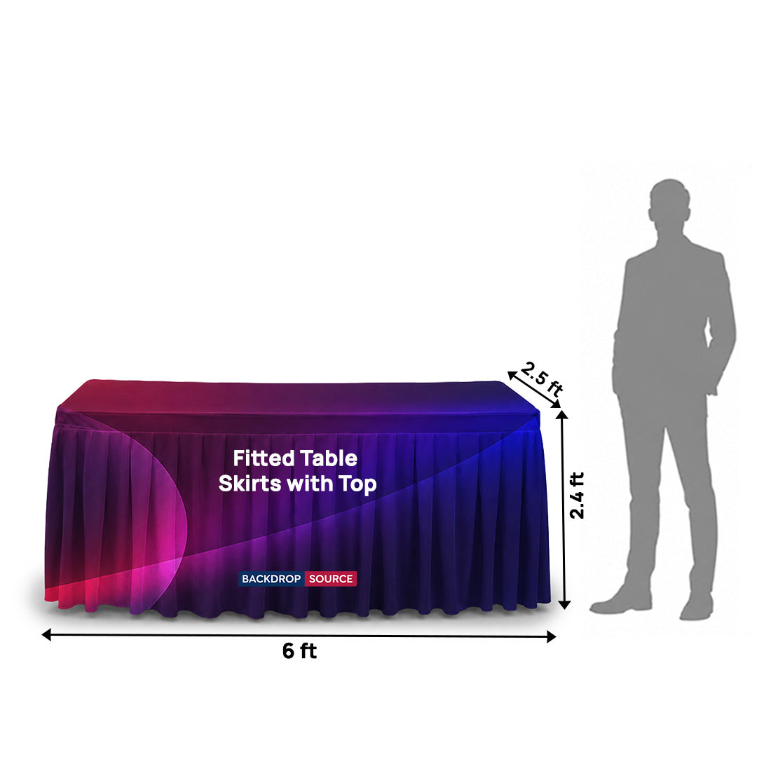 Custom Fitted Table Skirts with Top
