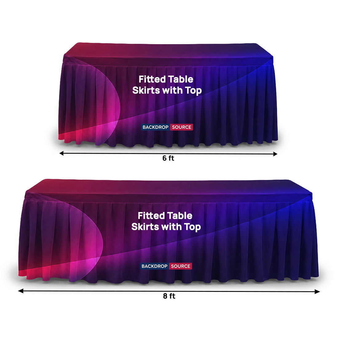Custom Fitted Table Skirts with Top
