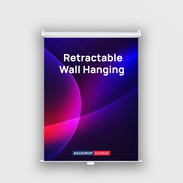 Custom Retractable Fabric Wall Hanging Backdrop with Clamps