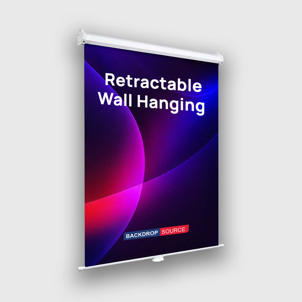 Custom Retractable Fabric Wall Hanging Backdrop with Clamps
