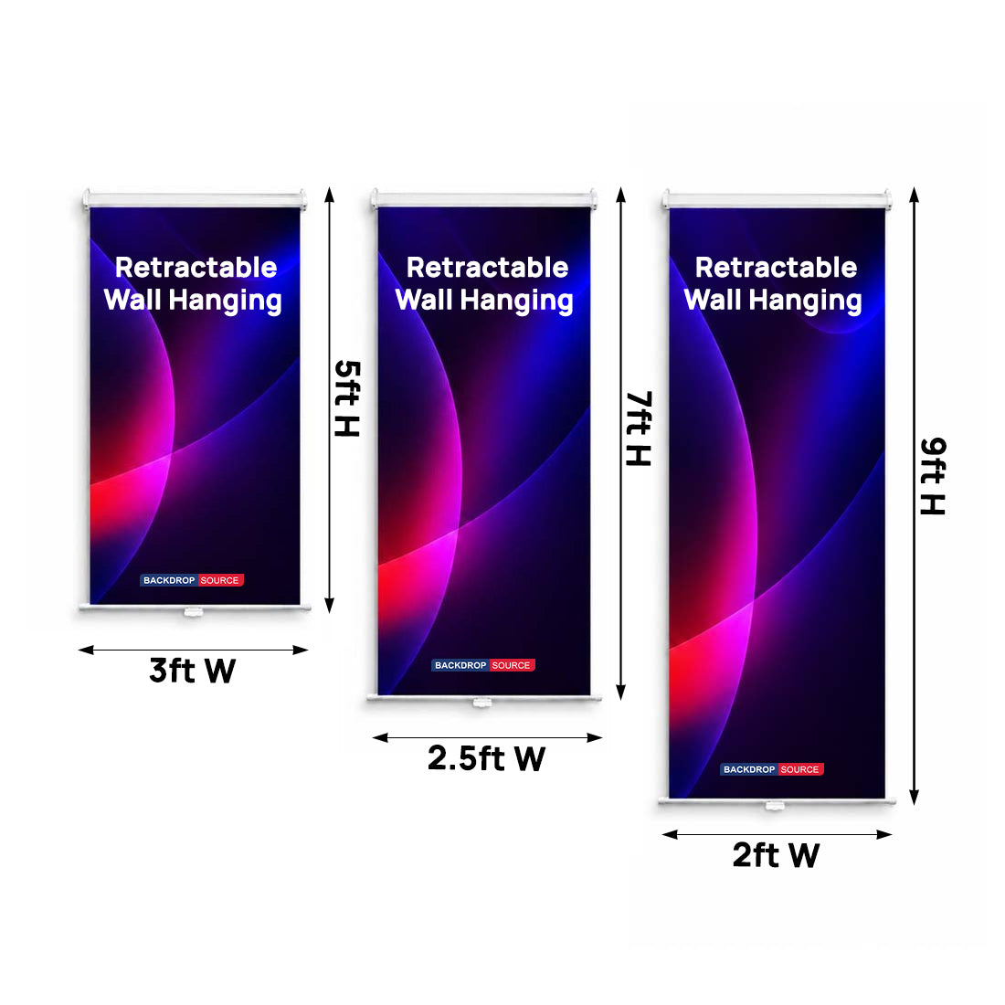 Custom Retractable Fabric Wall Hanging Backdrop with Clamps