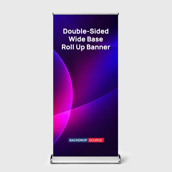 Double-sided wide base Fabric Roll Up Banner