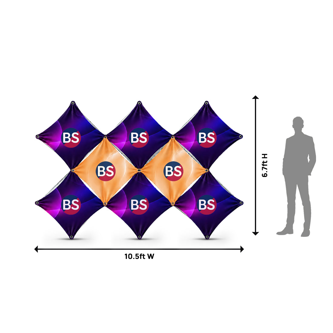 Double X Fabric GeoMetrix Pop Up Grid Display