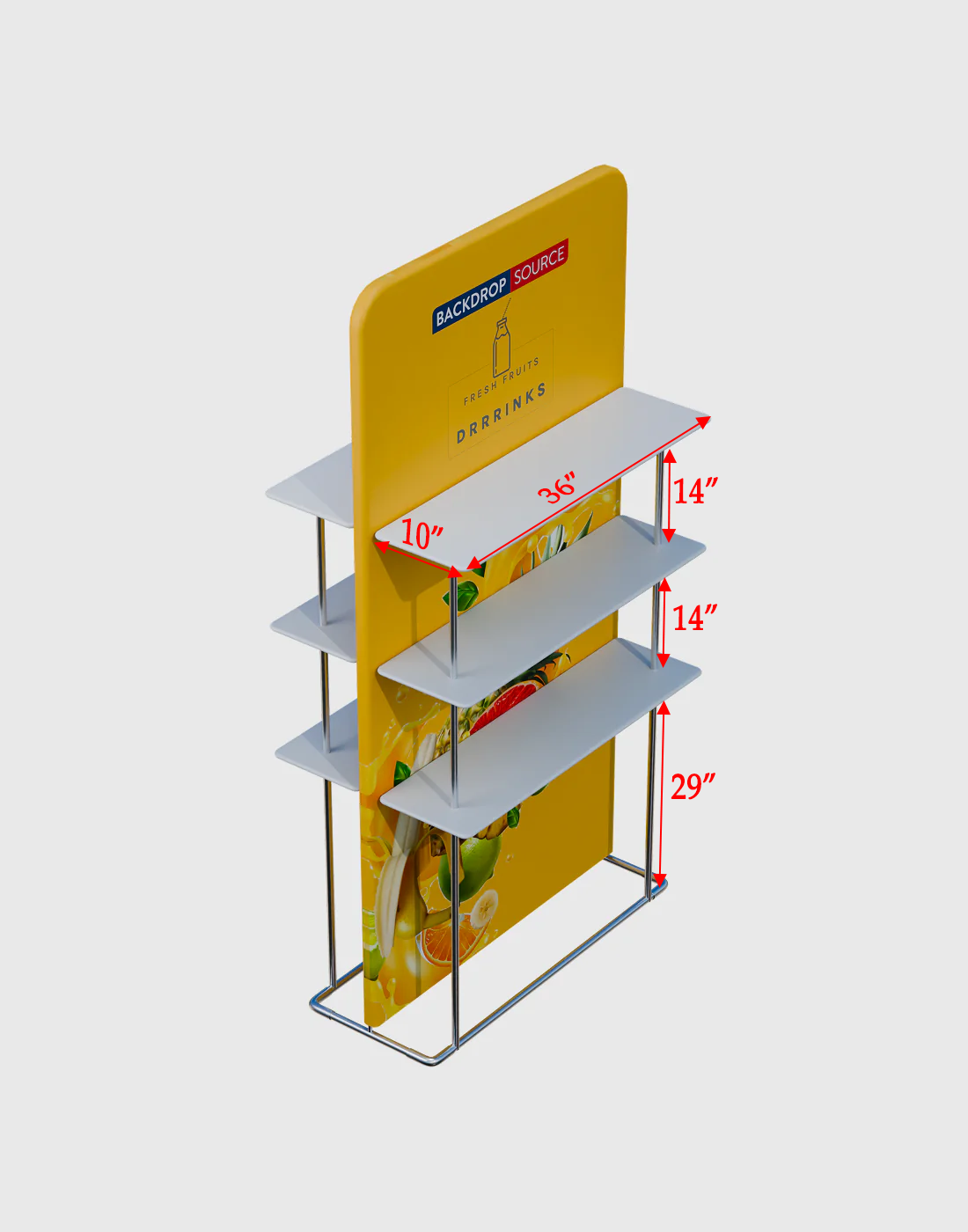 Banner Display Rack EZ Display Banner Stand with Shelves | Trade Show Display Canada ...