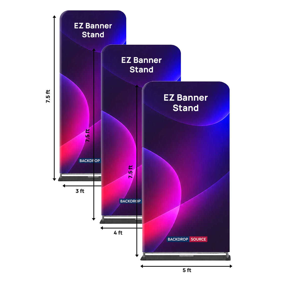 Supports de bannières EZ pour stands d'exposition 