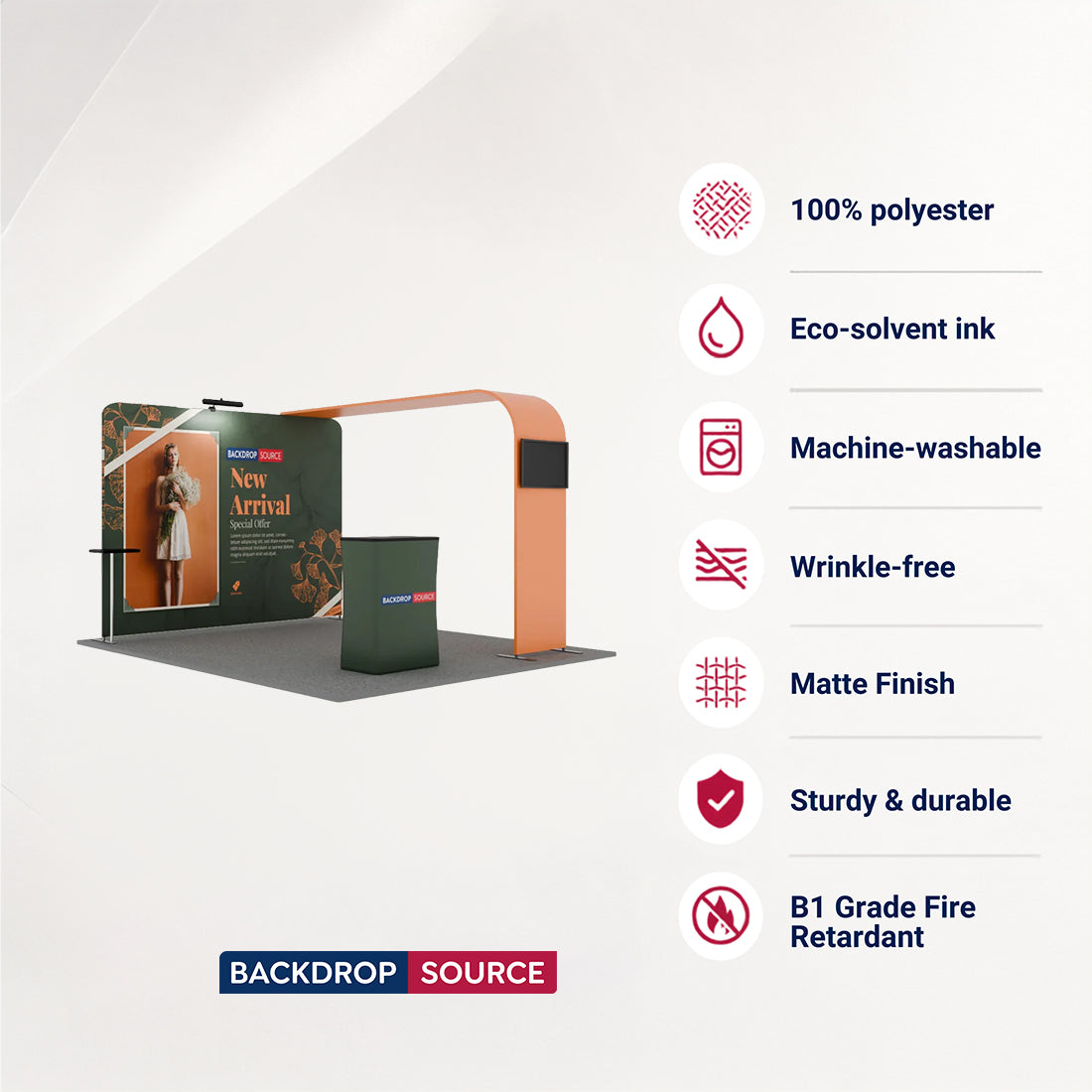 Economy L Arch TV Display Exhibition Kit for 10ft Wide Booths
