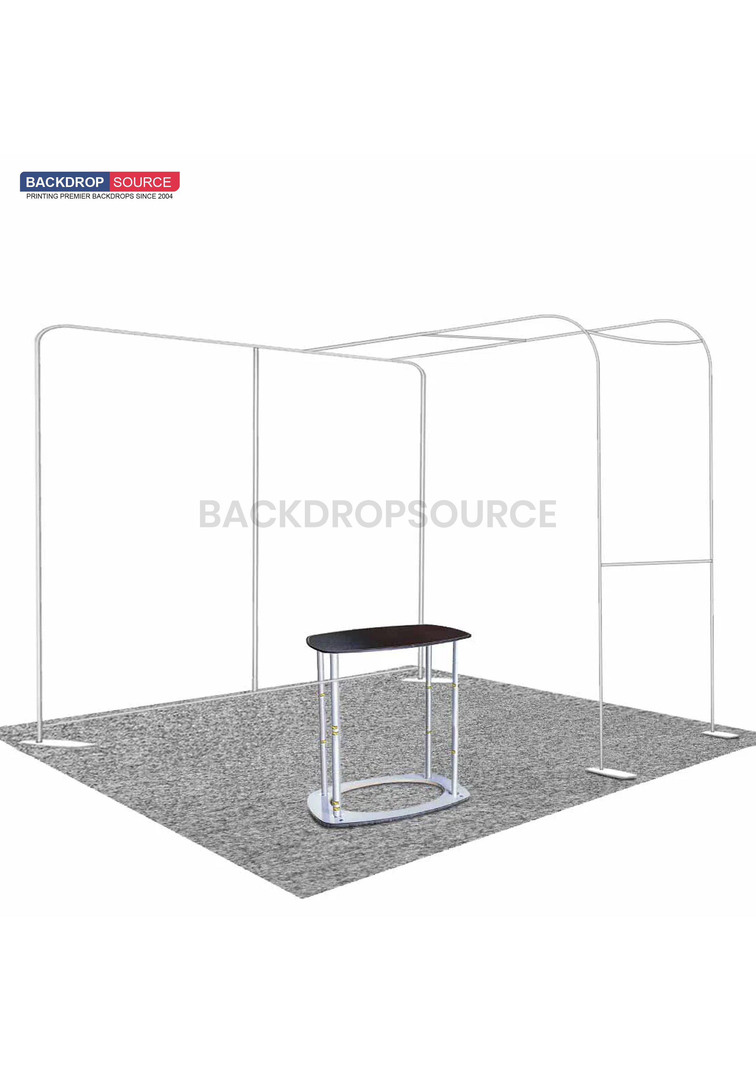 Economy L Arch TV Display Exhibition Kit for 10ft Wide Booths