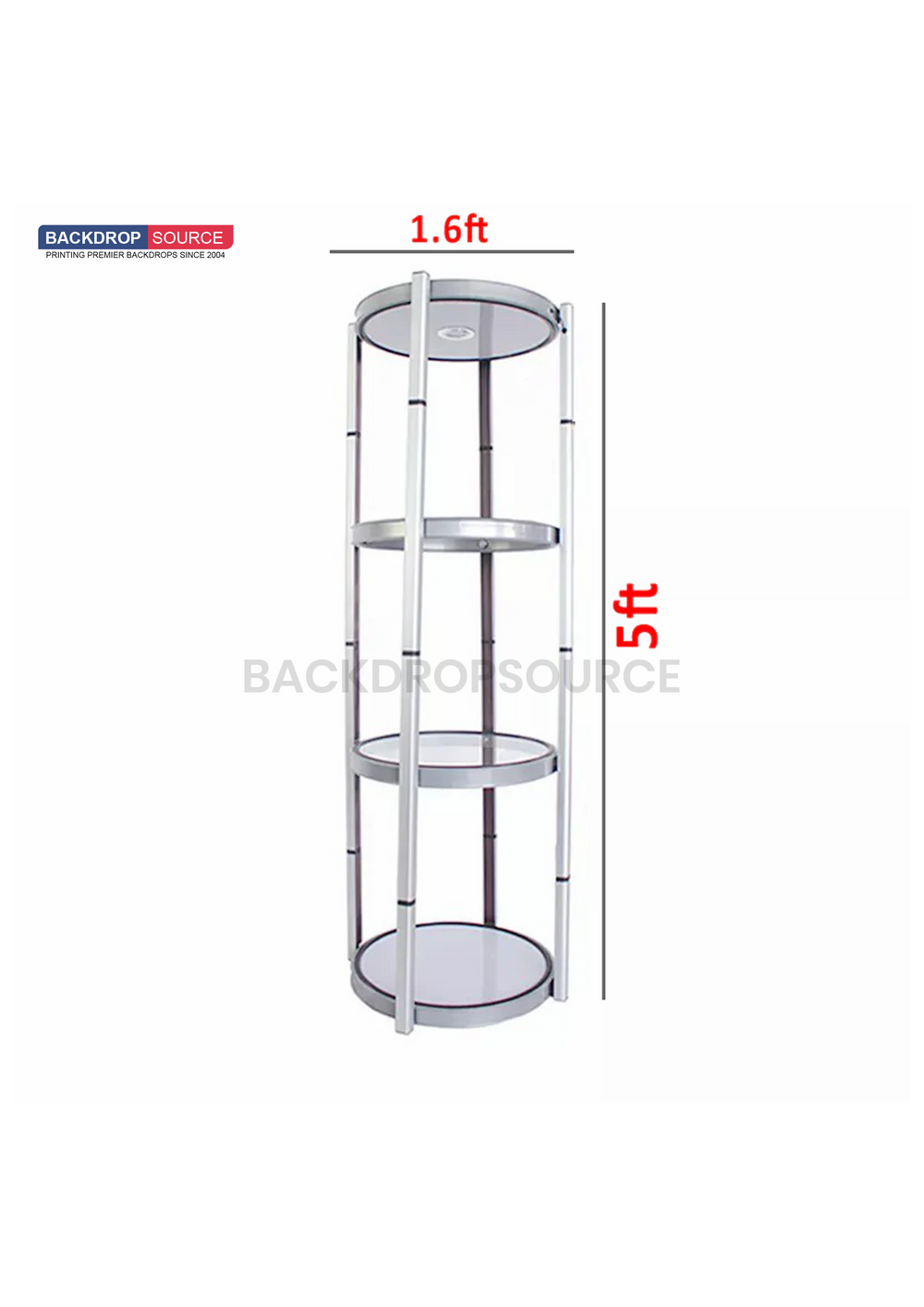 Exhibition Display Showcase with 4-Layer Shelves