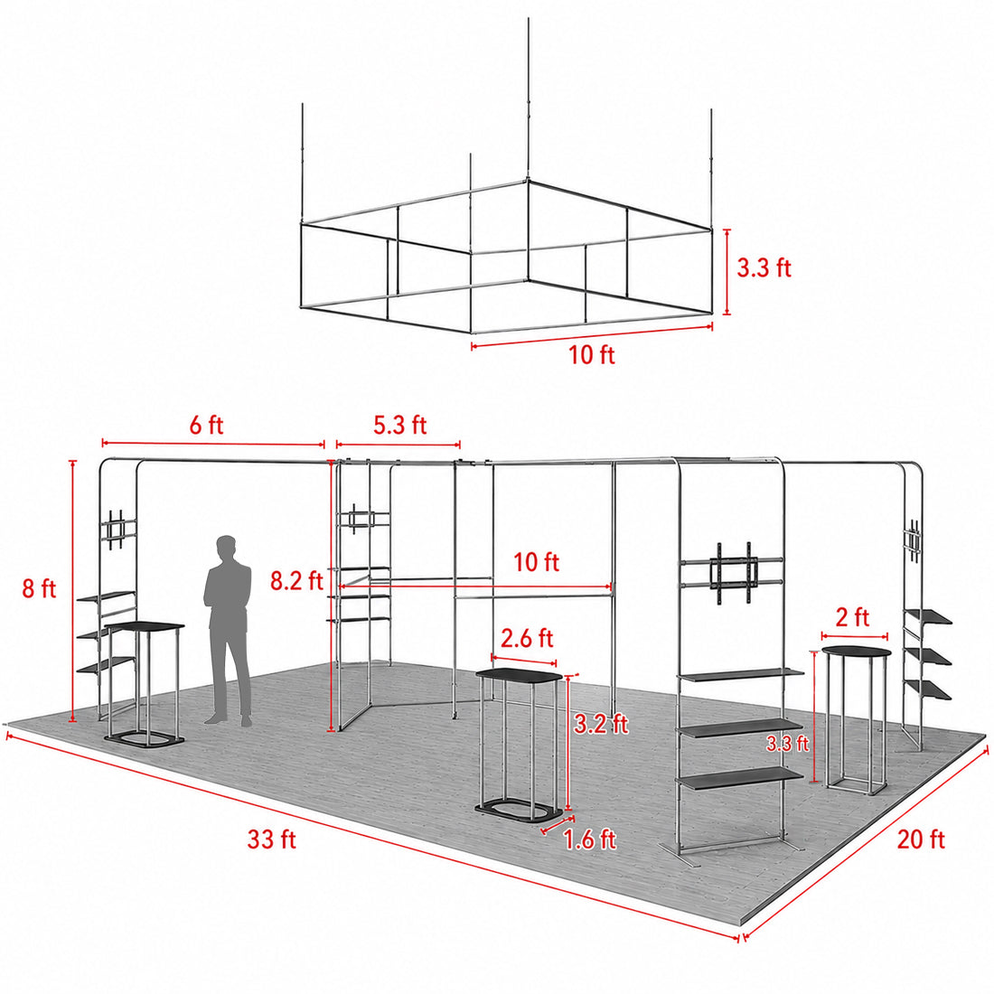 Modular Booth Kits 30ft x 20ft - Model 4
