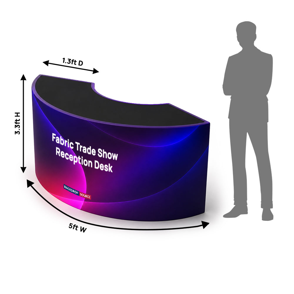 Fabric Trade Show Reception Desk – 5ft Wide