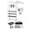 Présentoir portable en tissu en forme de L avec étagère et support TV 