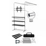 L-Shaped Display Shelf & TV Rack (L arch frame with shelves & TV mount) - included in Magnetic Fabric Banner Stand & L-Shaped Shelving Display Exhibition Kit