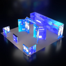 20ft Backlit SEG Island Booth with Y-Walls, Header & Counter