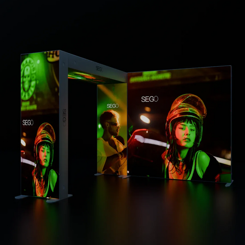 10x10 Backlit SEGO Booth Kit with Square Arch Backwall