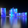 20ft Backlit SEG Island Booth with Y-Walls, Header & Counter