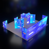 20ft Backlit SEG Island Booth with Y-Walls, Header & Counter
