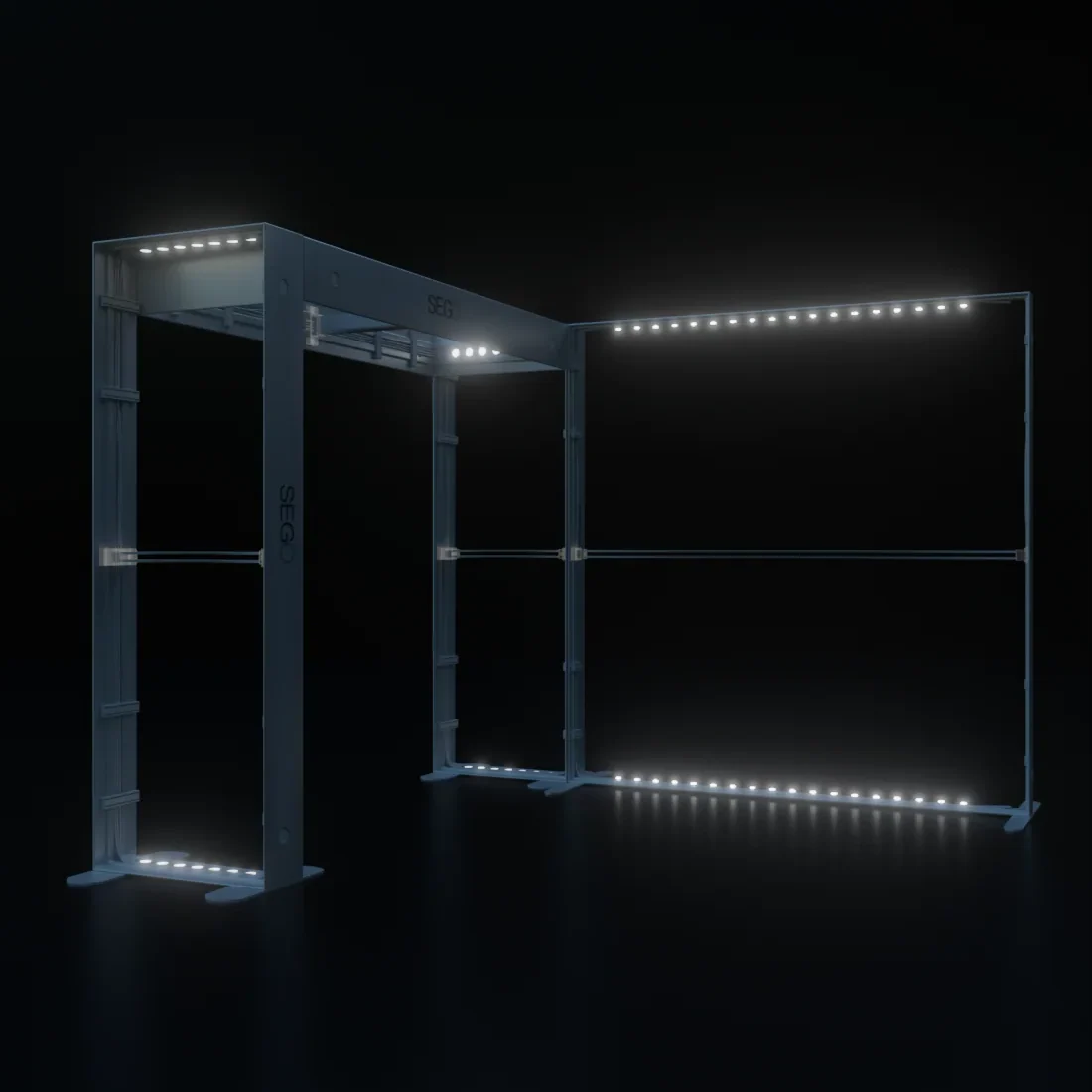 10x10 Backlit SEGO Booth Kit with Square Arch Backwall