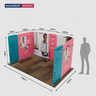 16.4x10 Magnetic Fabric Booth Wall with 7 Panels