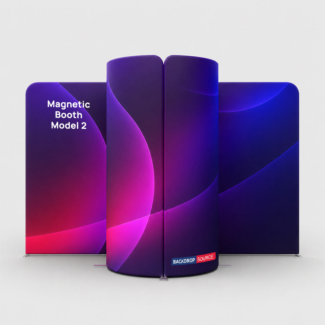 13x10 Magnetic Fabric Booth Wall with Curved Panel Options