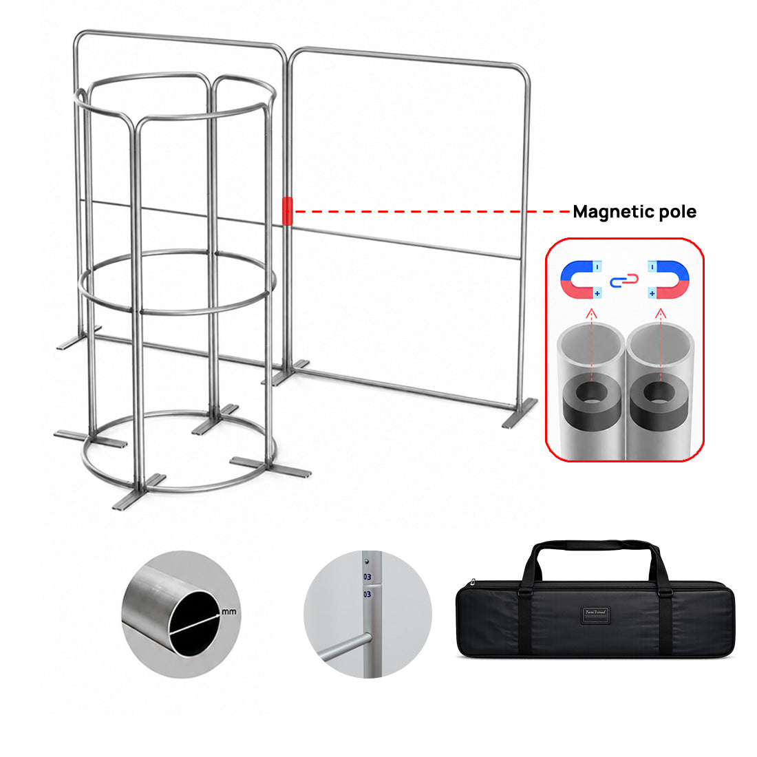 13x10 Magnetic Fabric Booth Wall with Curved Panel Options