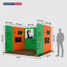 10x10 Magnetic Fabric Booth Wall with 6 Straight Panels