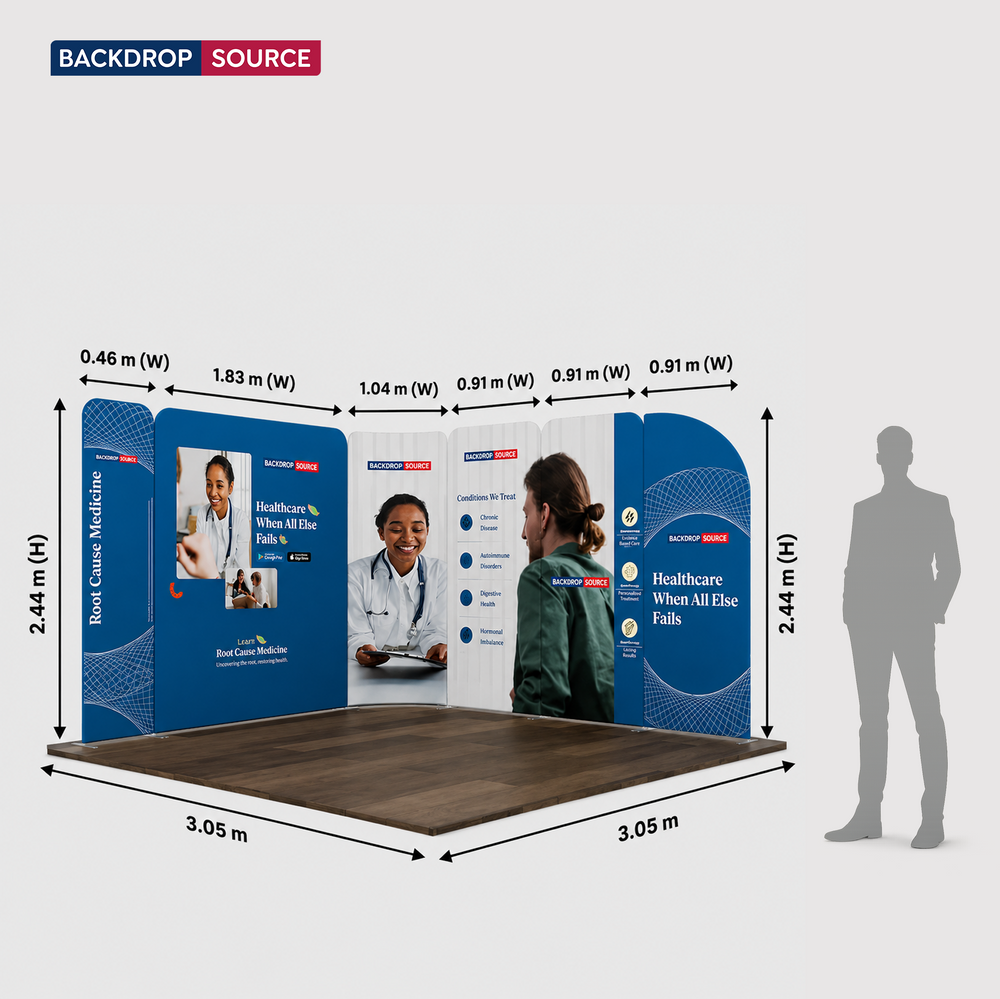 10x10 Magnetic Fabric Booth Wall with Modular Panels