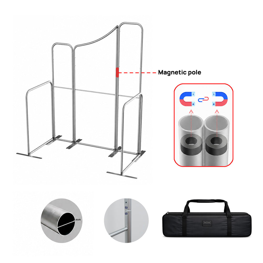 6.5x6.5 Magnetic Fabric Booth Wall with 5 Straight Panels