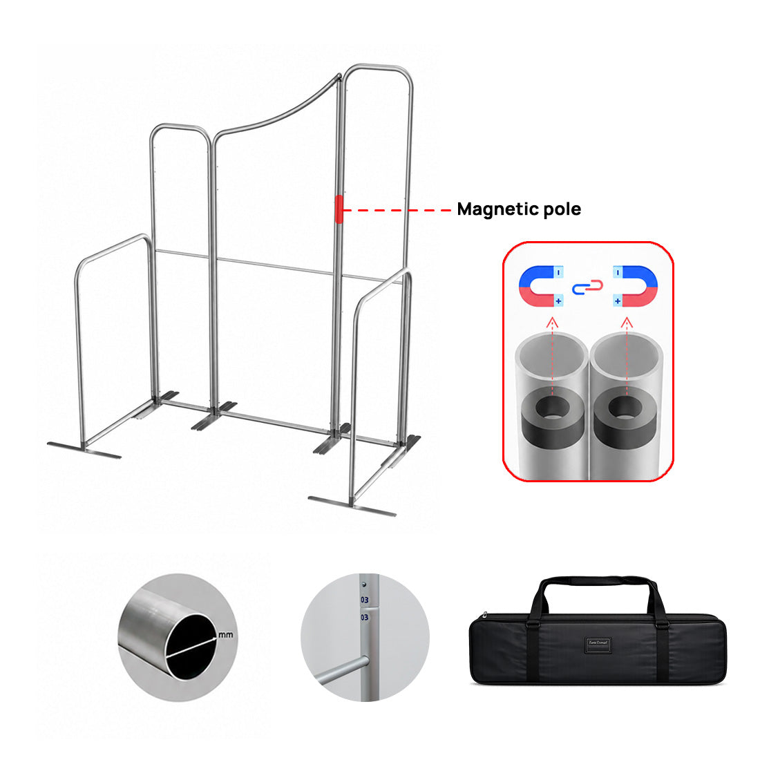 6.5x6.5 Magnetic Fabric Booth Wall with 5 Straight Panels
