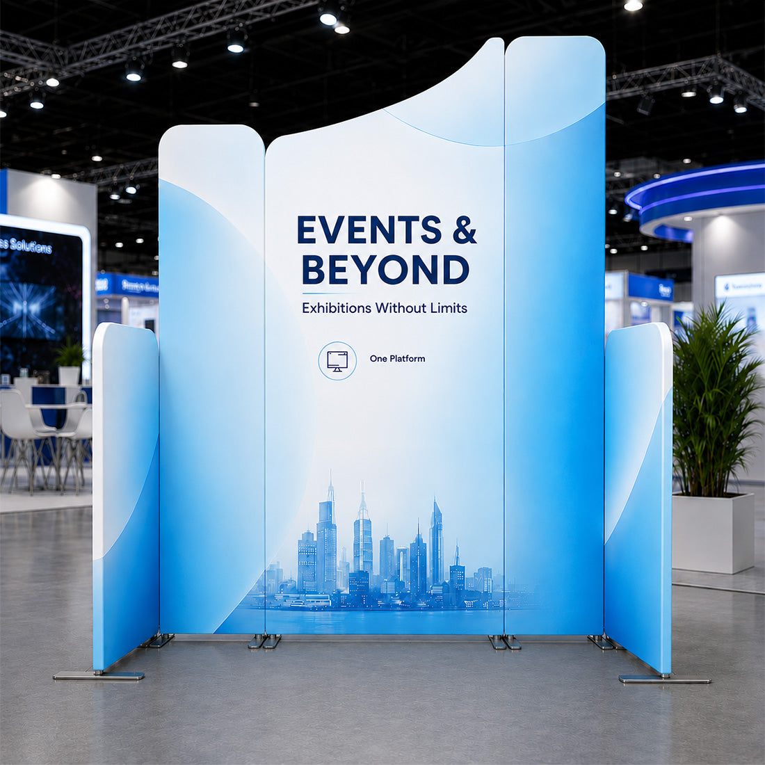 6.5x6.5 Magnetic Fabric Booth Wall with 5 Straight Panels