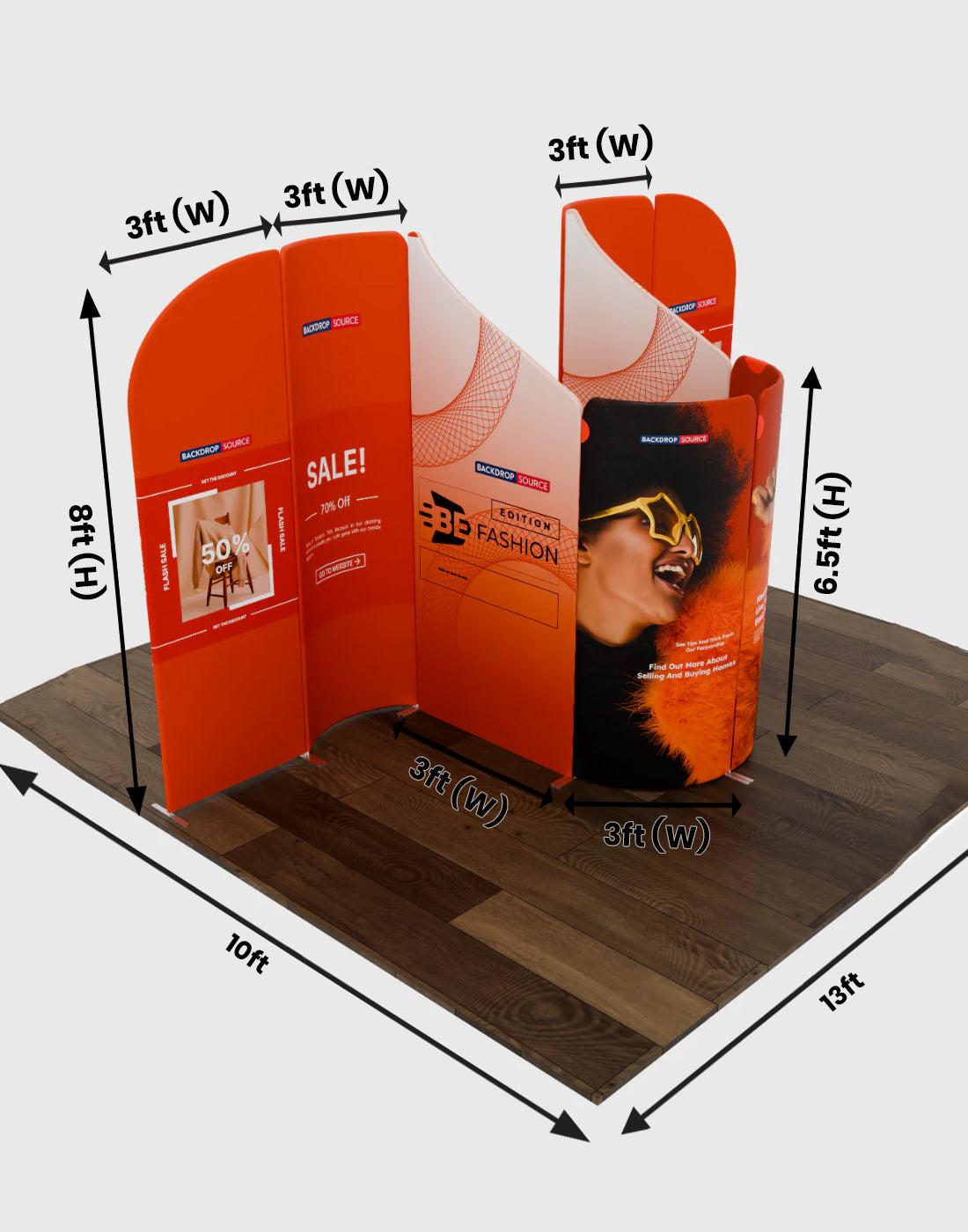Magnetic Fabric Booth Display - Model 1 (13 x 10ft)