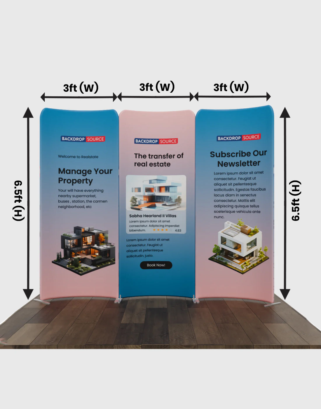 Magnetic Fabric Booth Display - Model 2 (6.5 x 6.5ft)