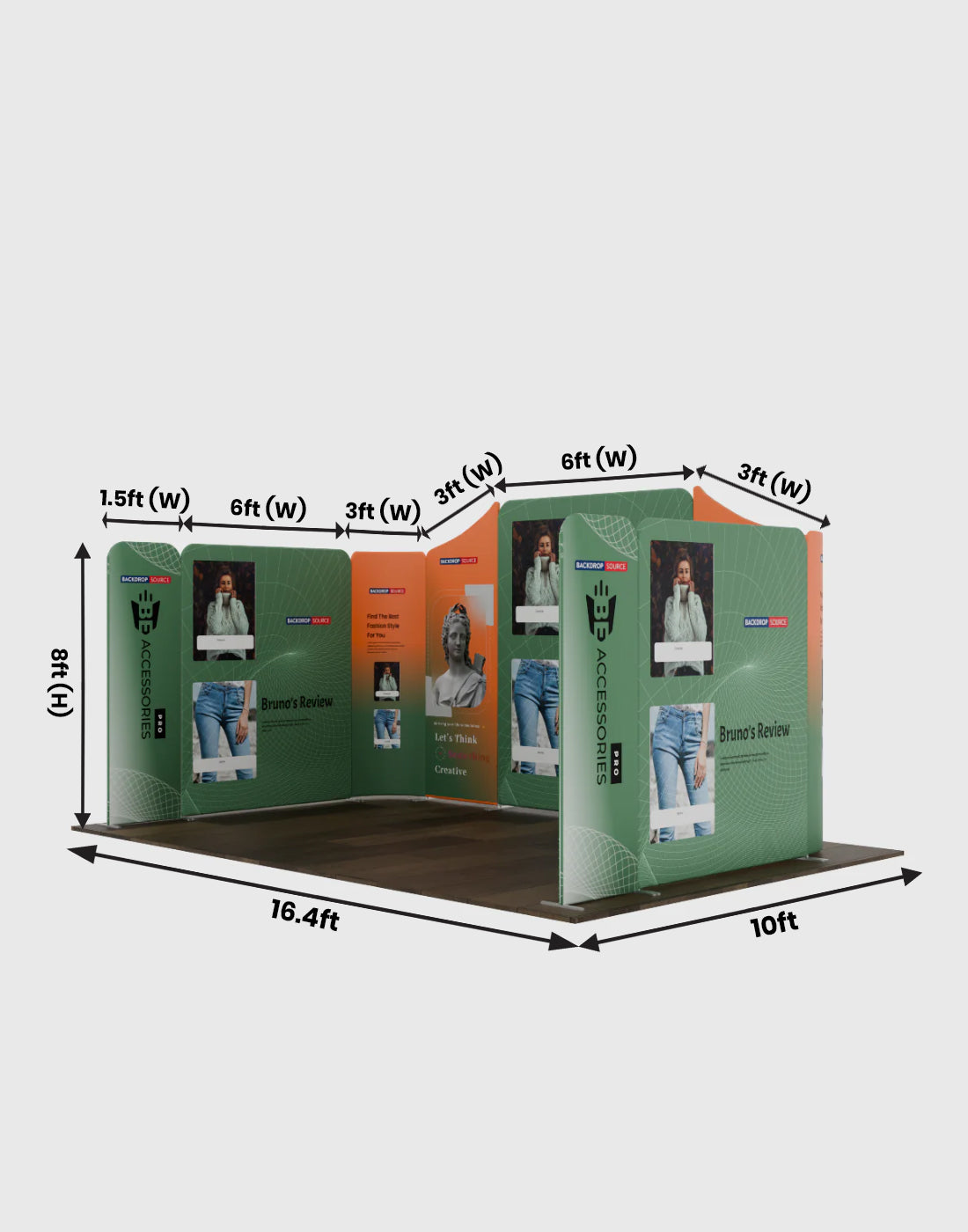 Magnetic Fabric Booth Display - Model 2 (16.4 x 10ft)