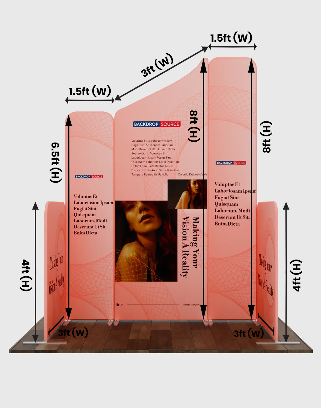 Magnetic Fabric Booth Display - Model 3 (6.5 x 6.5ft)