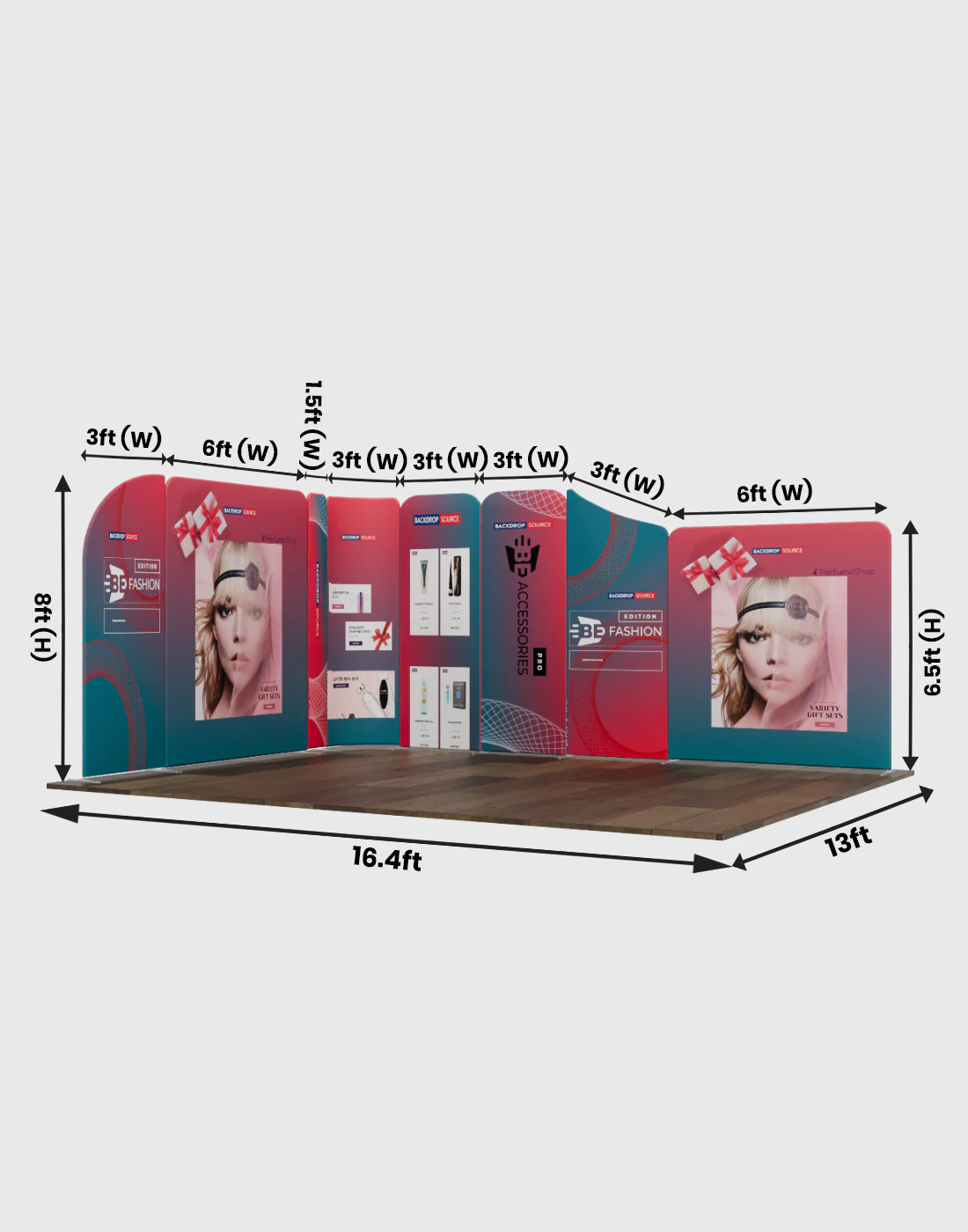 Magnetic Fabric Booth Display - Model 3 (16.4 x 13ft)