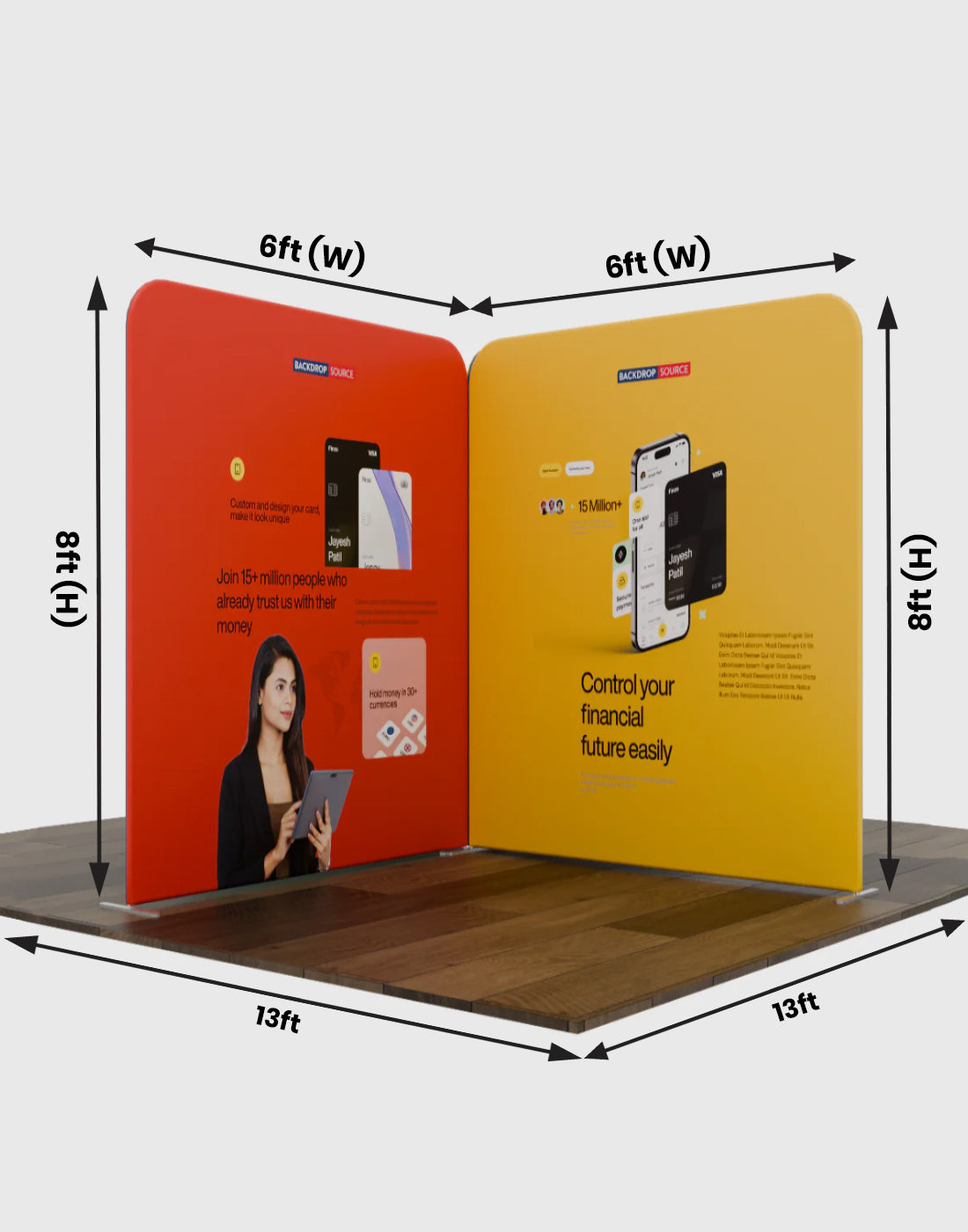 Magnetic Fabric Booth Display - Model 3 (13 x 13ft)