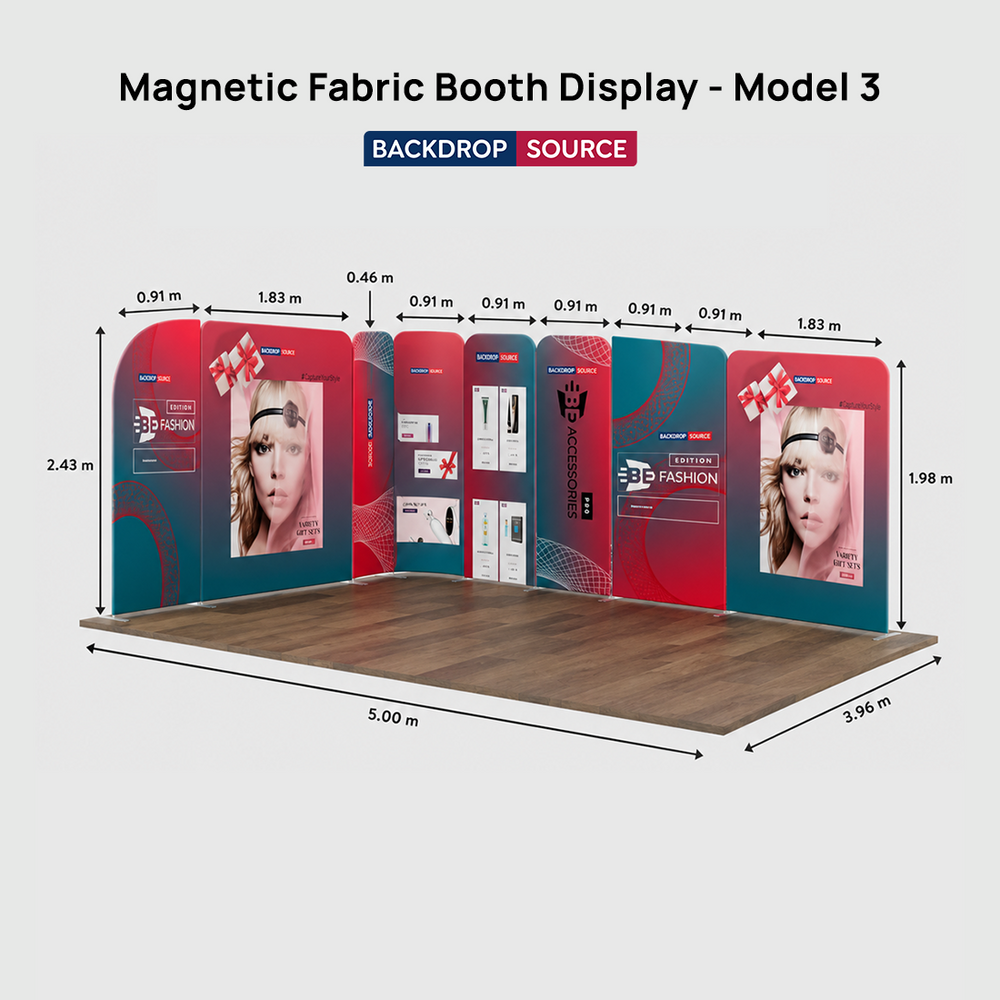 16.4x13 Magnetic Fabric Booth Wall with Modular Panels