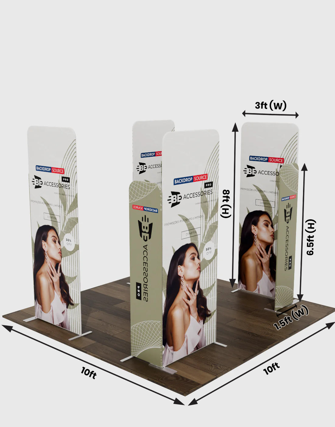 Magnetic Fabric Booth Display - Model 4 (10 x 10ft)