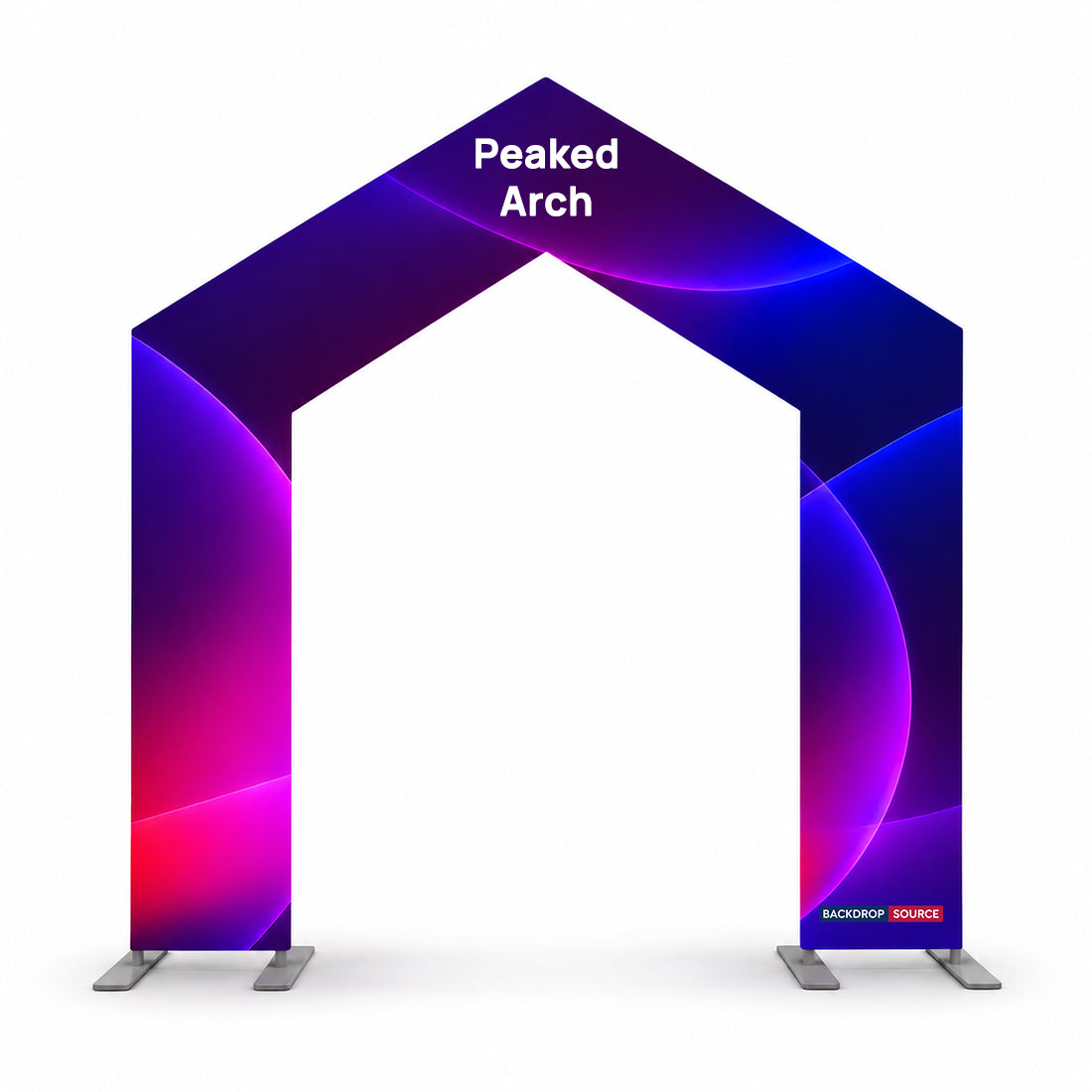 Présentoir en tissu à arche pointue pour événements 