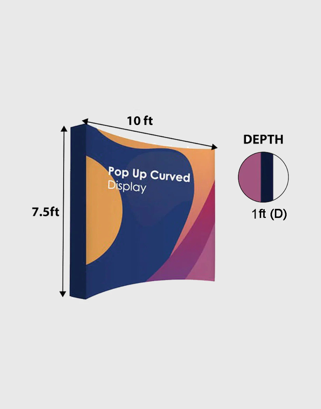 10ft x 10ft Curved Popup Exhibit Pro 3-in-1 Display Kit with Illume Lights