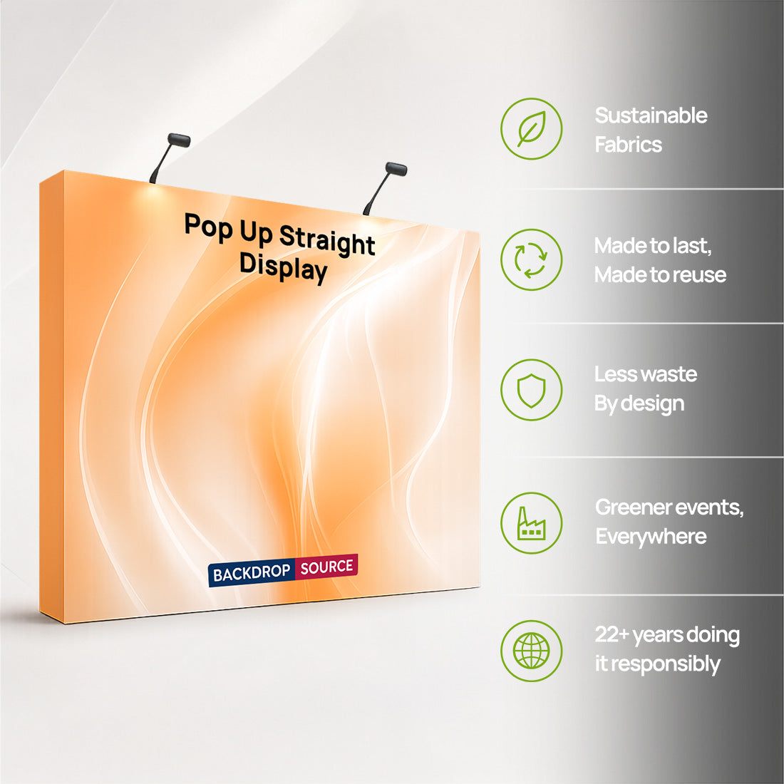 Portable Pop-Up Display Wall with Shelving (Dual-Side Print)