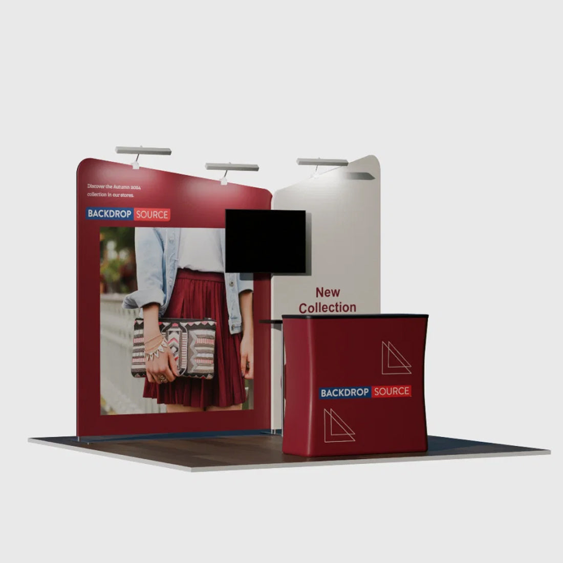 Kit d'exposition incliné pour stands de 3 mètres de large 