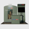 10x10 Booth Kit with S-Curve Wall & Sloped Arch, Counter & TV