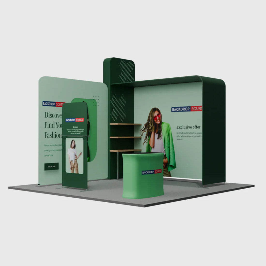 Présentoir portable 3 m x 3 m - Modèle 19 