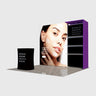 10x10 Fabric Wall Booth Kit with Shelving & LED Counter
